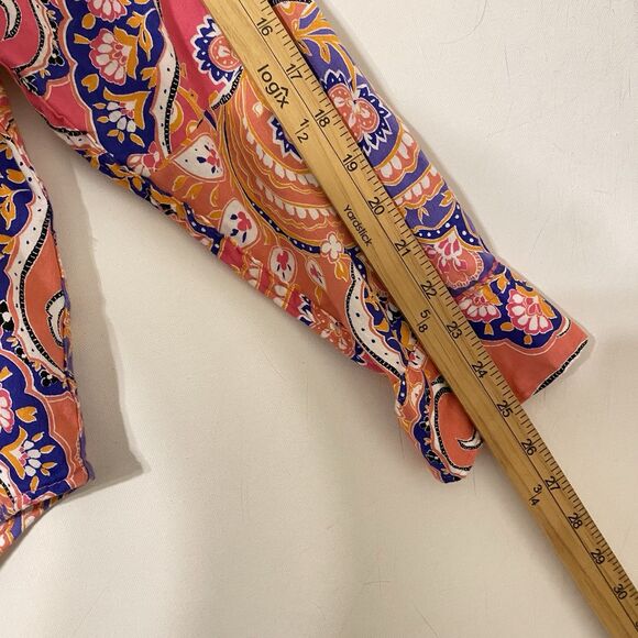 Multicolor Paisley Shirt Women 20W Button Down Non Iron Long Sleeve Boho Vibrant - Picture 7 of 9
